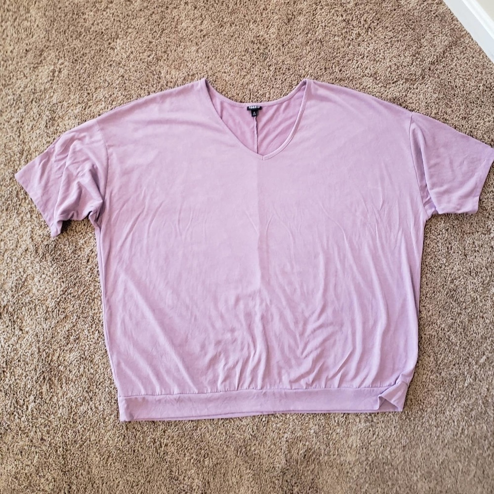torrid short sleeve solid purple vneck blouse 5X